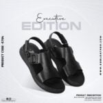 Black Leather Adjustable Strap Casual Sandal For Men SB-S794