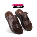 Chocolate Leather Adjustable Strap Casual Sandal For Men SB-S818