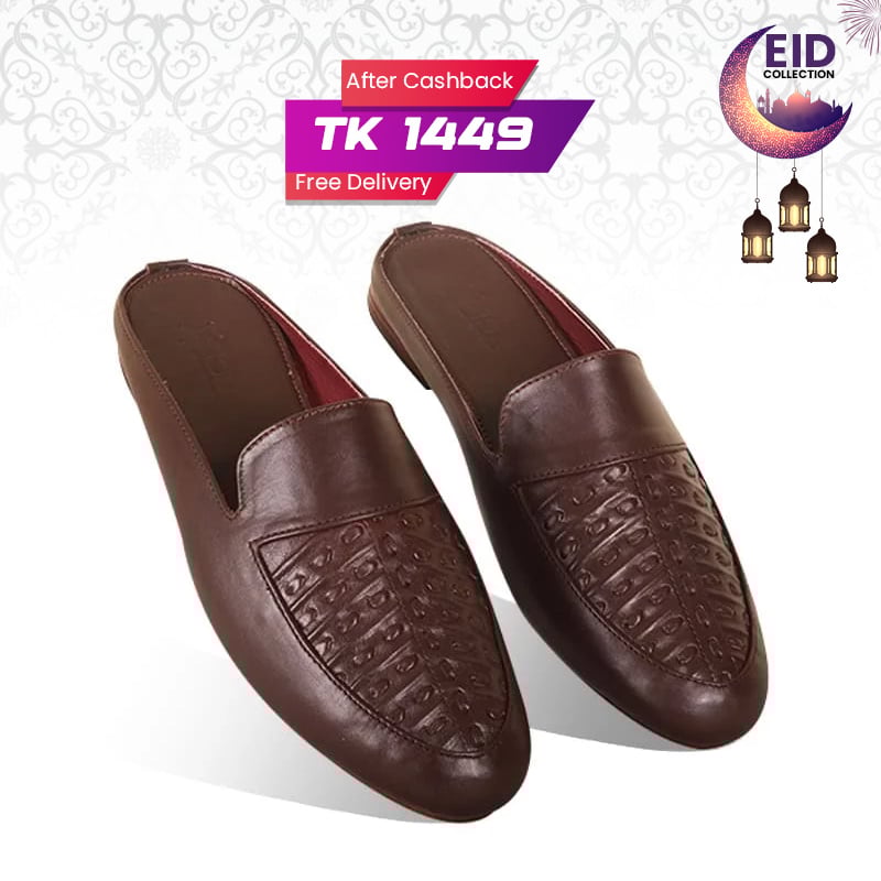 Braided Pattern Leather Half Shoes For Men SB-S862