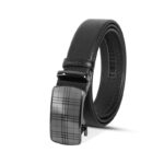 Stylish Checkered Buckle Leather Gear Belt For Men SB-IB050