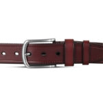 Classic Dark Maroon One Part Leather Belt For Men-IB118