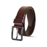 Classic Dark Maroon One Part Leather Belt For Men-IB115