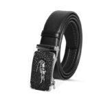 Croco Style Black Leather Gear Belt For Men SB-IB036