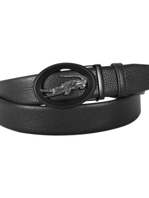 Croco Style Black Leather Gear Belt For Men SB-IB049