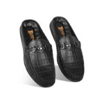Black Croco Pattern Leather Half Shoes For Men SB-S914