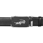 Croco Style Black Leather Gear Belt For Men SB-IB036