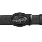 Croco Style Black Leather Gear Belt For Men SB-IB049