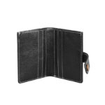 Black Crocodile-Pattern Leather Small Card Wallet SB-W234