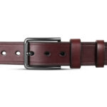 Classic Dark Maroon One Part Leather Belt For Men-IB115