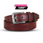 Classic Dark Maroon One Part Leather Belt For Men-IB113