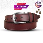 Classic Dark Maroon One Part Leather Belt For Men-IB118