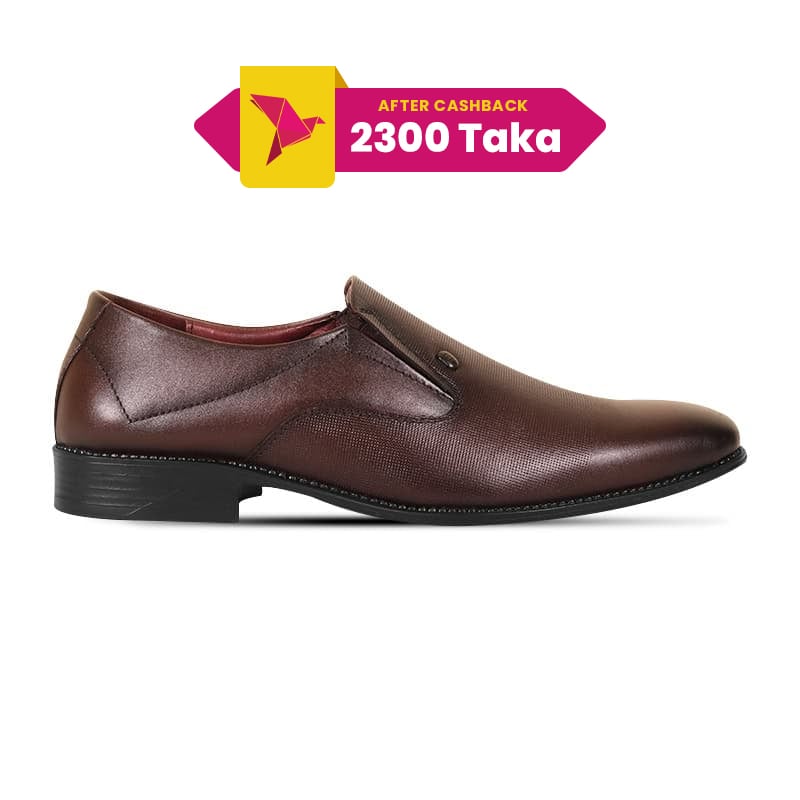 Chocolate Textured Leather Formal Shoes For Men SB-S1020