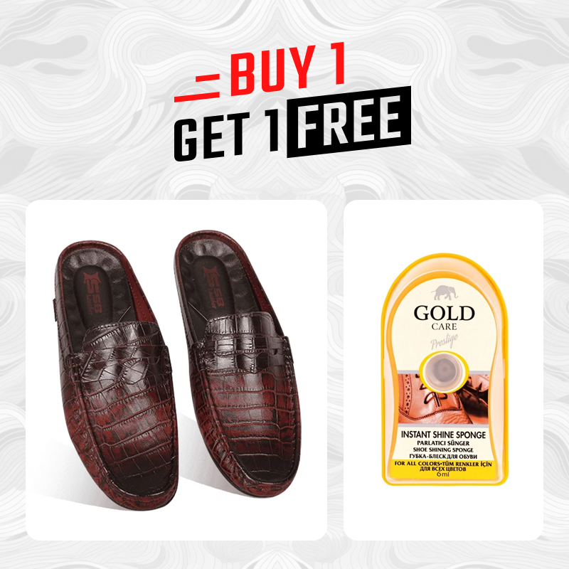 Crocodile Pattern Leather Half Loafers SB-S1084