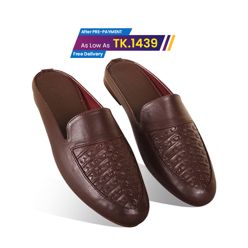 Braided Pattern Leather Half Shoes For Men SB-S862