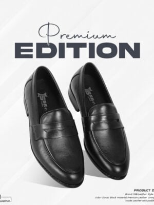 Classic Black Leather Slip-On Shoes For Men SB-S915
