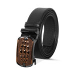 Croco Style Black Leather Gear Belt For Men SB-IB059