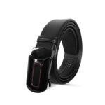 Black Stylish Buckle Leather Gear Belt For Men SB-IB061
