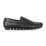 Black Textured Leather Loafer For Men SB-S930