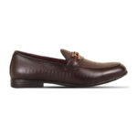 Reddish-Brown Textured Leather Tassel Shoes For Men SB-S929