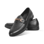 Classic Black Textured Leather Tassel Shoes For Men SB-S928