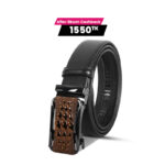 Croco Style Black Leather Gear Belt For Men SB-IB076