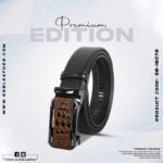 Croco Style Black Leather Gear Belt For Men SB-IB076