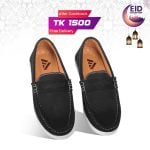 Monfia Classic Black Suede Loafer For Men-MF08