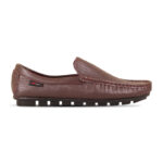 Chocolate Textured Leather Loafer For Men SB-S941