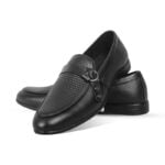 Black Textured Leather Tassel Formal Shoes For Men SB-S949