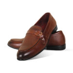 Rich Brown Textured Leather Tassel Formal Shoes For Men SB-S950