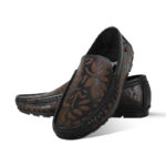 Laser Cut Floral Design Leather Loafer For Men SB-S953