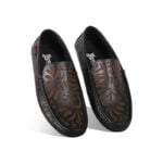 Laser Cut Floral Design Leather Loafer For Men SB-S953