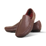 Chocolate Textured Leather Loafer For Men SB-S941