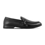 Black Textured Leather Tassel Formal Shoes For Men SB-S949