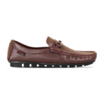 Chocolate Textured Leather Loafer For Men SB-S952