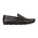 Laser Cut Floral Design Leather Loafer For Men SB-S953