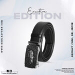 Croco Style Black Leather Gear Belt For Men SB-IB036