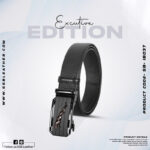 Stylish Black Leather Gear Belt For Men SB-IB037