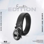 Croco Style Black Leather Gear Belt For Men SB-IB049