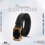 Stylish Gold Buckle Leather Gear Belt For Men SB-IB060