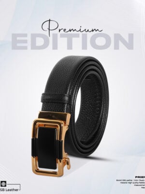 Stylish Gold Buckle Leather Gear Belt For Men SB-IB060