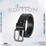 Classic Black One Part Leather Belt For Men-IB108
