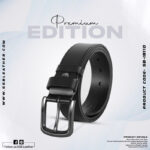 Classic Black One Part Leather Belt For Men-IB110