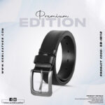 Classic Black One Part Leather Belt For Men-IB112