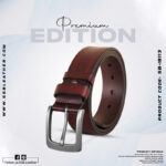 Classic Dark Maroon One Part Leather Belt For Men-IB113