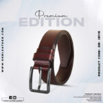 Classic Dark Maroon One Part Leather Belt For Men-IB115