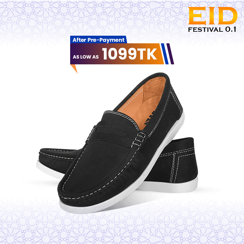 Monfia Classic Black Suede Loafer For Men-MF08