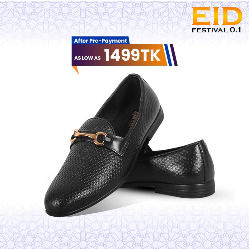 Black Textured Leather Tassel For Men SB-S785