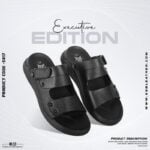 Black Leather Adjustable Strap Casual Sandal For Men SB-S817
