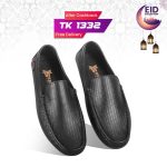 Black Textured Leather Loafer For Men SB-S940